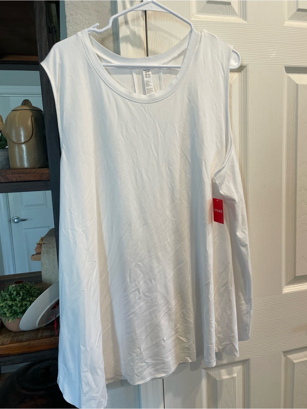 Spanx New w Tag P.L.T Perfect Length Tank Flared White Muscle Shirt 3XL 50168R